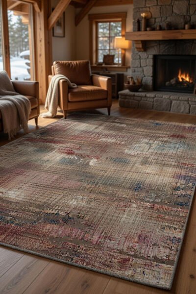 Drom Pamuk Dokuma Taban Kaymaz Şönil Makinede Yıkanabilir Modern Vintage Salon Yatak Odası Mutfak Koridor Yolluk Halı