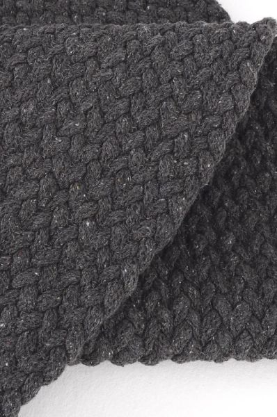 Lunox Antrasit Hasır Örgü Çift Taraflı Dokuma Yolluk Jüt Kilim Oval Banyo Paspası