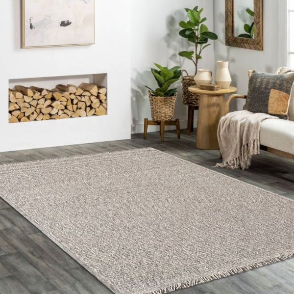 Crea Halı Belen BR006 Gri Hasır Dokuma Hav Toz Vermez Modern Halı Hasır Yolluk My Crea Home