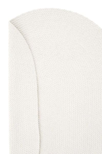 Lunox Beyaz Hasır Örgü Çift Taraflı Dokuma Yolluk Jüt Kilim Oval Banyo Paspası