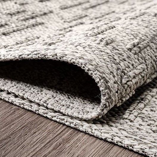 Crea Halı Belen BR005 Gri Hasır Dokuma Hav Toz Vermez Modern Halı Hasır Yolluk My Crea Home