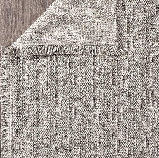 Crea Halı Belen BR005 Gri Hasır Dokuma Hav Toz Vermez Modern Halı Hasır Yolluk My Crea Home