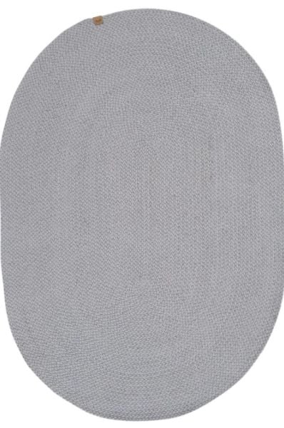 Lunox Gri Hasır Örgü Çift Taraflı Dokuma Yolluk Jüt Kilim Oval Banyo Paspası