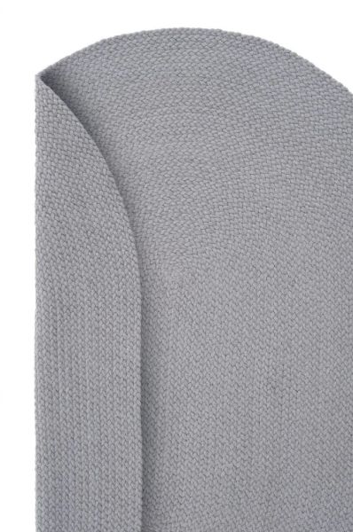 Lunox Gri Hasır Örgü Çift Taraflı Dokuma Yolluk Jüt Kilim Oval Banyo Paspası