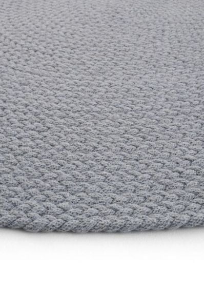Lunox Gri Hasır Örgü Çift Taraflı Dokuma Yolluk Jüt Kilim Oval Banyo Paspası