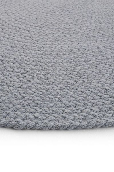 Lunox Gri Hasır Örgü Çift Taraflı Dokuma Yolluk Jüt Kilim Oval Banyo Paspası