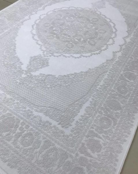 Merinos Premium Koleksiyonu 69810 060 Beyaz Modern Dokuma Salon Mutfak Halısı Yolluk