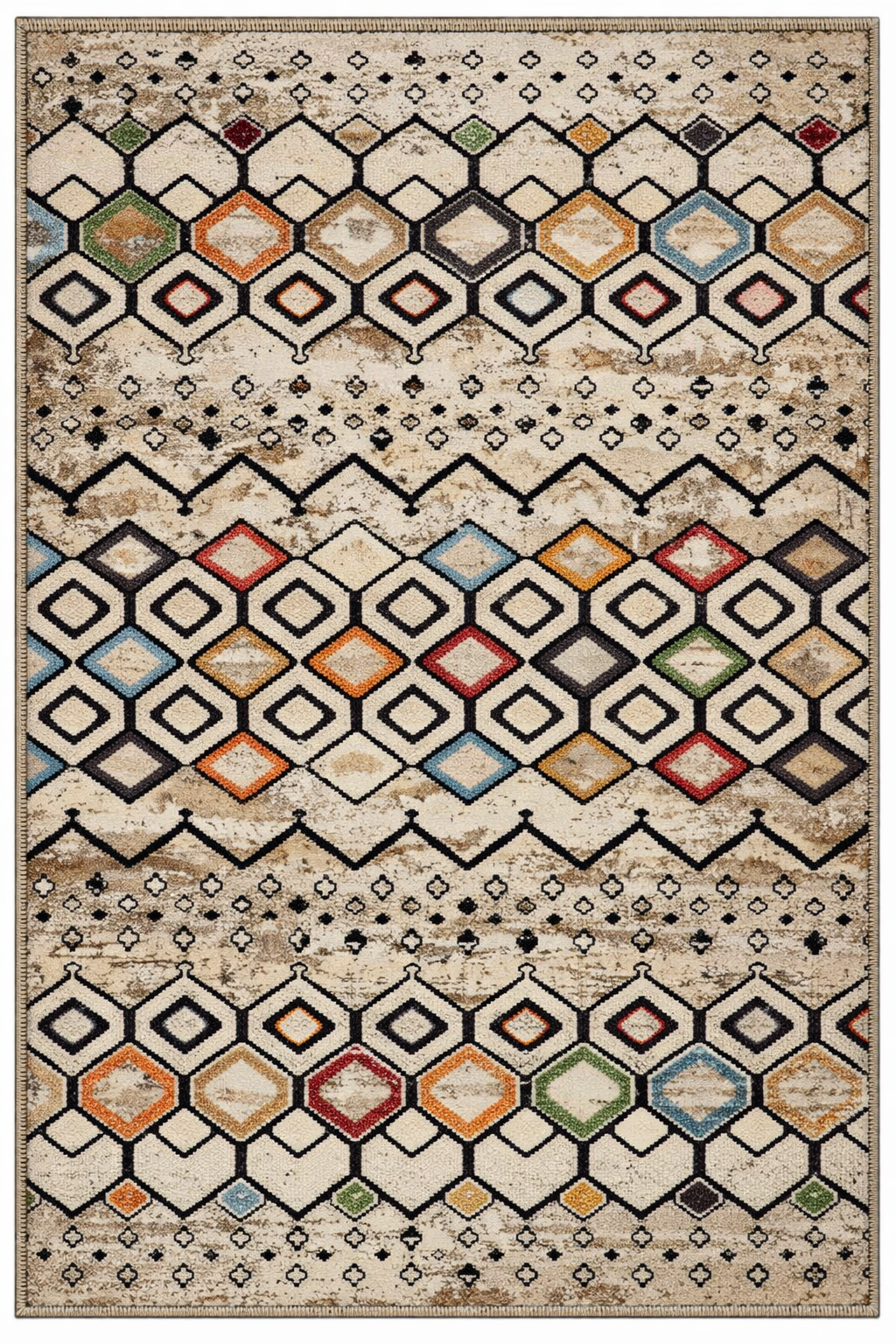 Drom Pamuk Dokuma Taban Kaymaz Şönil Makinede Yıkanabilir  Baklava Desenli Etnik Salon Yatak Odası Mutfak Koridor Yolluk Halı