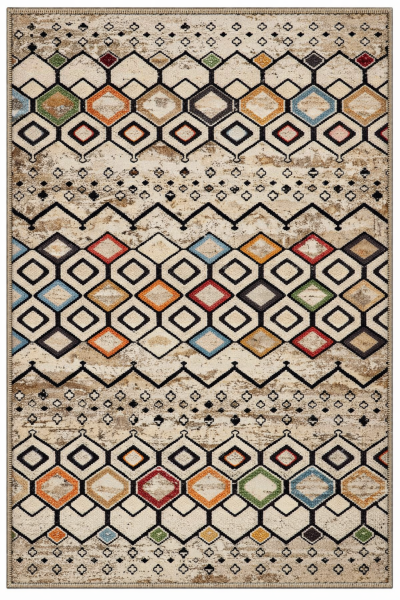 Drom Pamuk Dokuma Taban Kaymaz Şönil Makinede Yıkanabilir  Baklava Desenli Etnik Salon Yatak Odası Mutfak Koridor Yolluk Halı