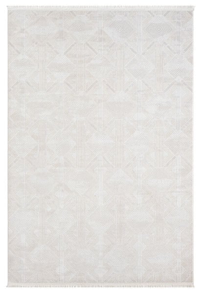 Seyran Vista 5116 Krem Salon Halısı Yolluk Yumuşak Tuşeli Modern Dokuma Makine Halısı