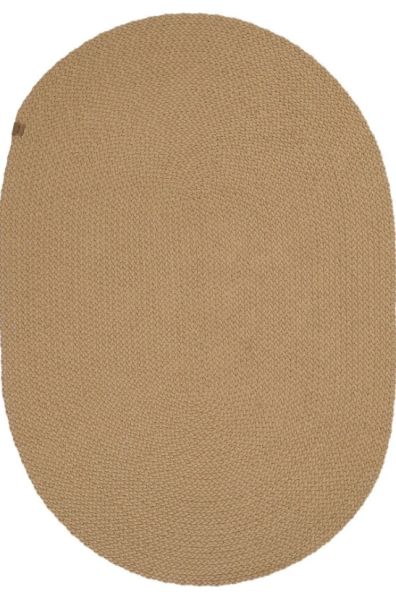 Lunox Kahve Hasır Örgü Çift Taraflı Dokuma Yolluk Jüt Kilim Oval Banyo Paspası