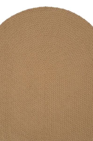 Lunox Kahve Hasır Örgü Çift Taraflı Dokuma Yolluk Jüt Kilim Oval Banyo Paspası