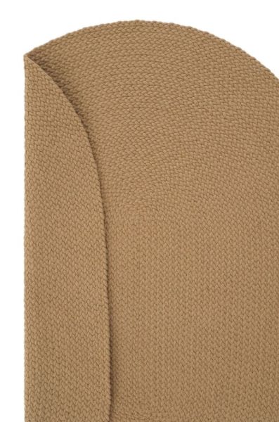 Lunox Kahve Hasır Örgü Çift Taraflı Dokuma Yolluk Jüt Kilim Oval Banyo Paspası