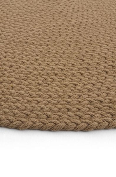 Lunox Kahve Hasır Örgü Çift Taraflı Dokuma Yolluk Jüt Kilim Oval Banyo Paspası