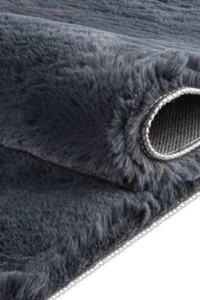 Luka Tavşan Post Antrasit Yumuşak Tüylü Kaymaz Tabanlı Ekstra Yumuşak Dokulu Halı