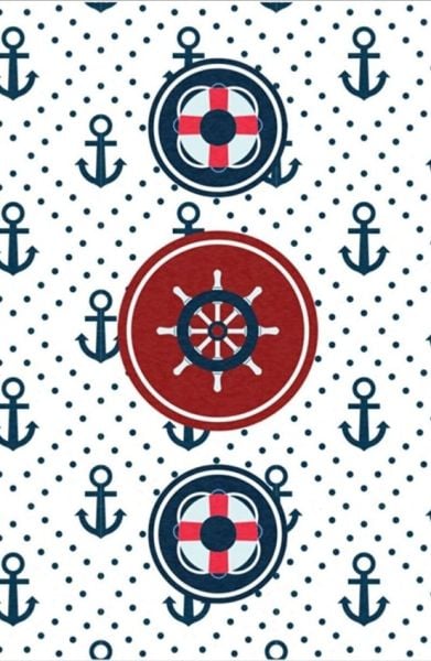 Cino Antialerjik Çocuk Halısı Çapa Desenli Mavi Beyaz