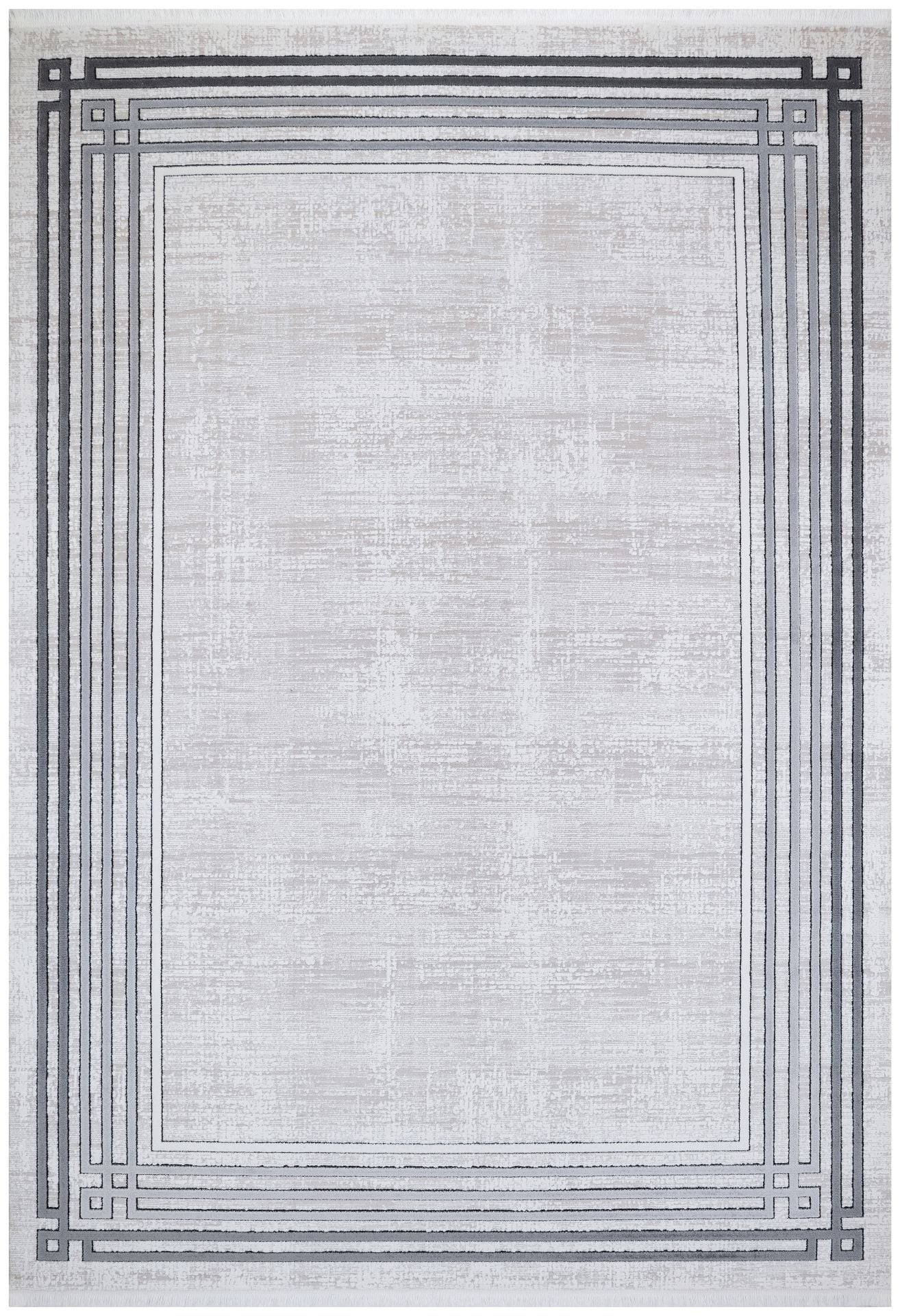 Türkmen Halı Mystik 20405 Gri Çerçeveli Modern Salon Halısı 80x150
