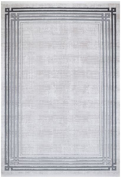 Türkmen Halı Mystik 20405 Gri Çerçeveli Modern Salon Halısı 80x150