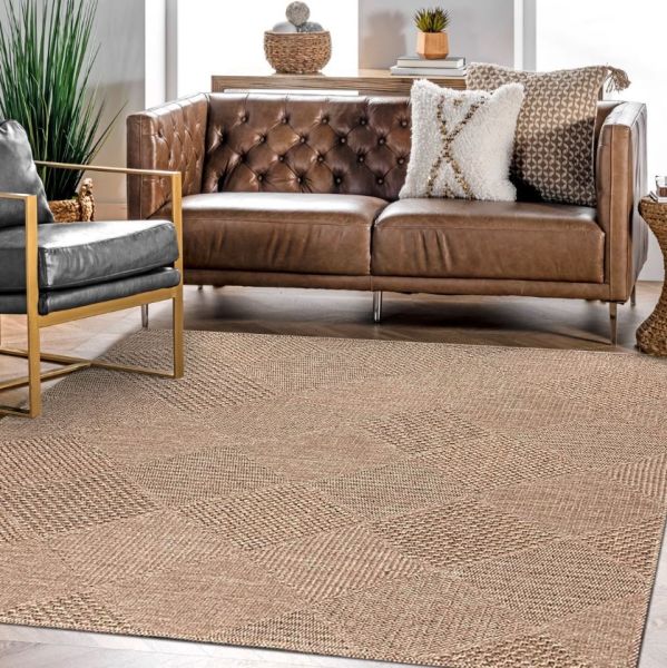 Crea Halı Defne DH002 Kahverengi Hasır Dokulu Hav Toz Vermez Modern Halı Yolluk My Crea Home