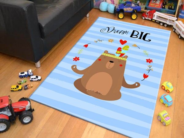 Cino 74 Ayı Figürlü  Çocuk Odası Halı Bebek Oyun Halısı