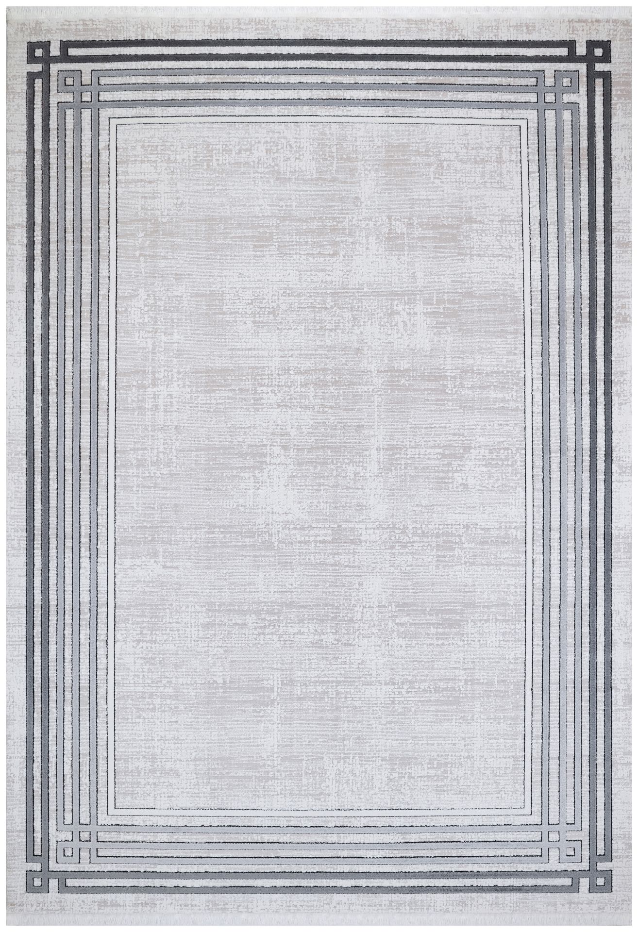 Türkmen Halı Mystik 20405 Gri Çerçeveli Modern Salon Halısı 80x300