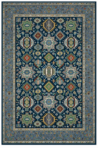 Drom Pamuk Dokuma Taban Kaymaz Şönil Makinede Yıkanabilir Etnik Çerçeveli Multi  Salon Yatak Odası Mutfak Koridor Yolluk Halı