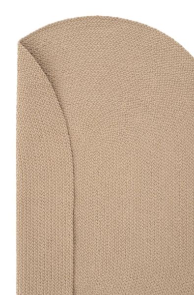 Lunox Bej Hasır Örgü Çift Taraflı Dokuma Yolluk Jüt Kilim Oval Banyo Paspası