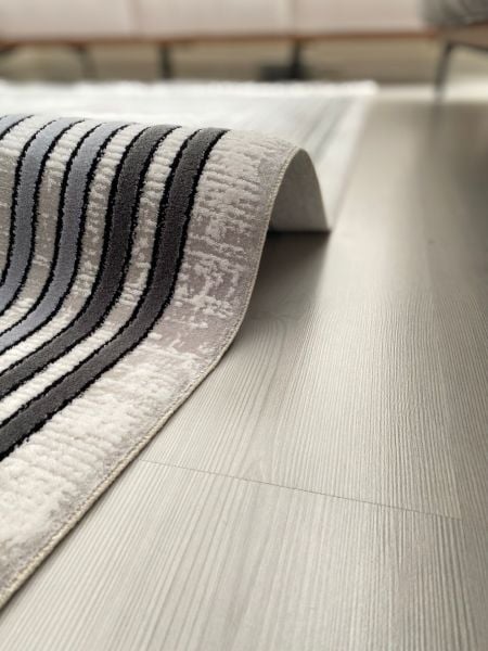 Türkmen Halı Mystik 20405 Gri Çerçeveli Modern Salon Halısı 160x230