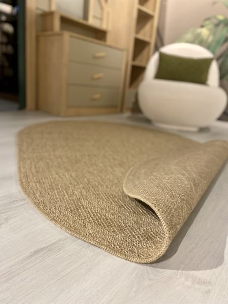 Seyran Halı İndia 668 Hasır Dokulu Modern Dokuma Taban Hav Toz Vermez Hasır Halı Oval