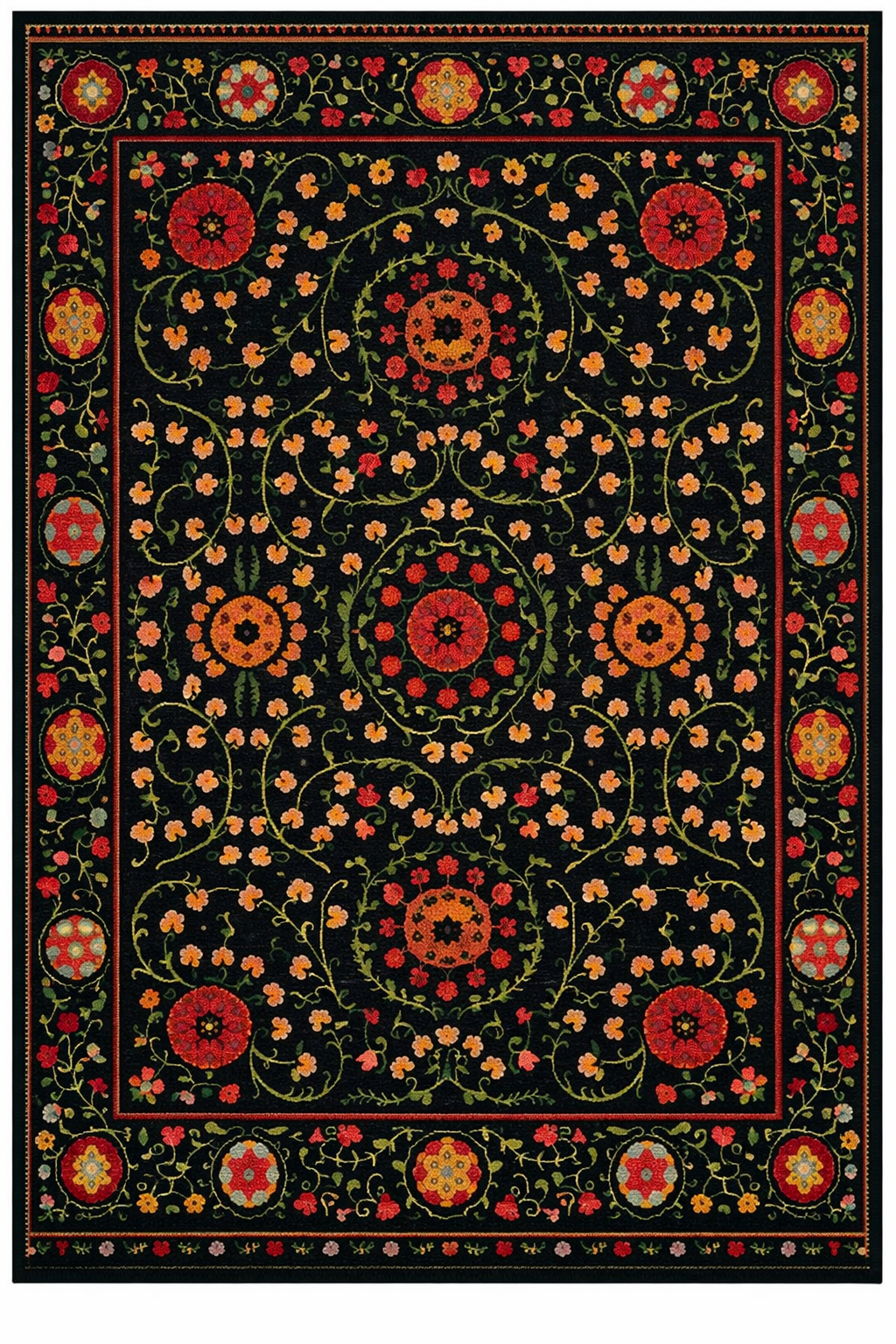 Drom Pamuk Dokuma Taban Kaymaz Şönil Makinede Yıkanabilir Etnik Multi Salon Yatak Odası Mutfak Koridor Yolluk Halı