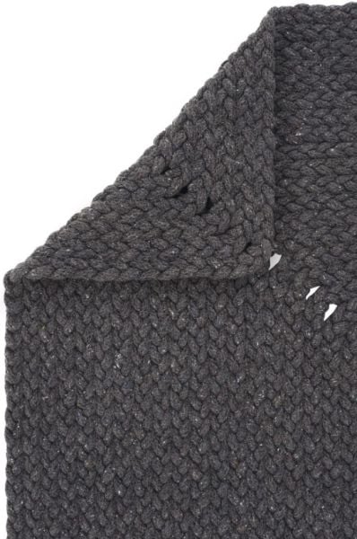 Lunox Antrasit Hasır Örgü Çift Taraflı Dokuma Yolluk Jüt Kilim Dikdörtgen Banyo Paspası