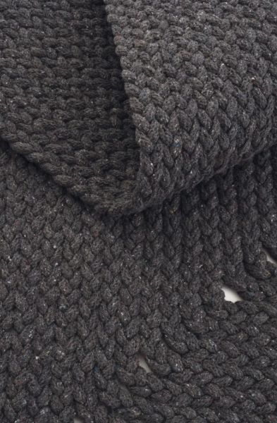 Lunox Antrasit Hasır Örgü Çift Taraflı Dokuma Yolluk Jüt Kilim Dikdörtgen Banyo Paspası