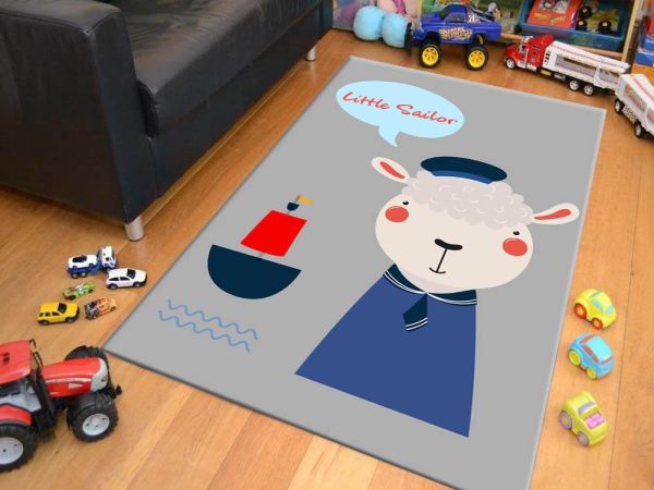Cino 74 Denizci Kuzu Çocuk Odası Halı Bebek Oyun Halısı