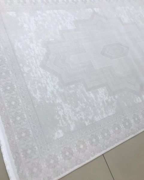Merinos Premium Koleksiyonu 69805 060 Beyaz Modern Dokuma Salon Mutfak Halısı Yolluk