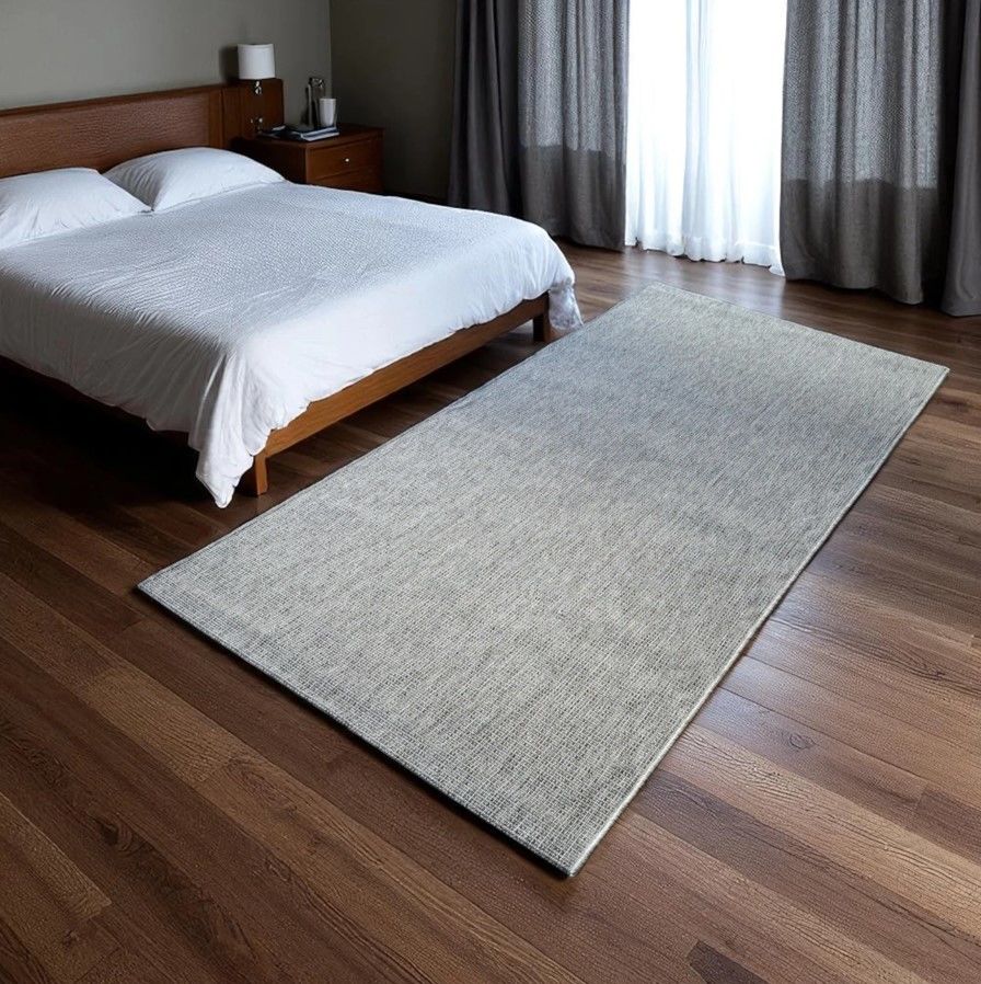 Seyran Halı Bombay 662 Gri Hasır Dokulu Modern Dokuma Taban Hav Toz Vermez Halı