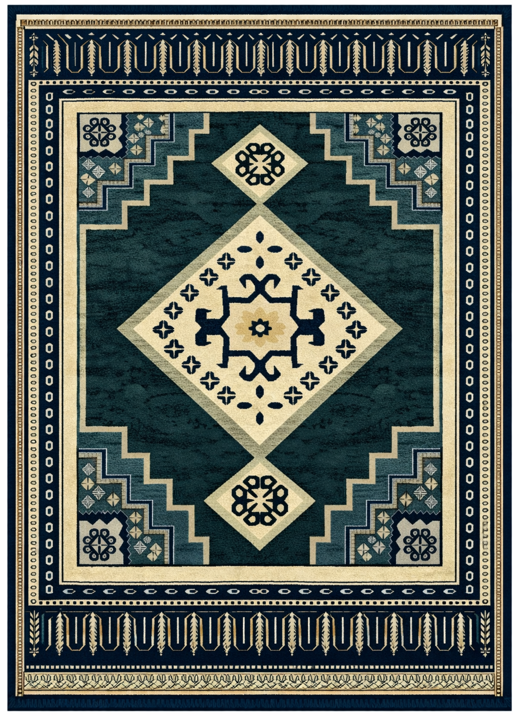 Drom Pamuk Dokuma Taban Kaymaz Şönil Makinede Yıkanabilir Klasik Desen Çerçeveli Multi Salon Yatak Odası Mutfak Koridor Yolluk Halı