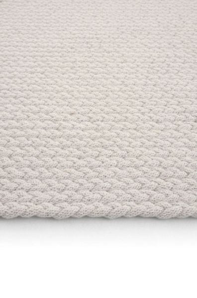 Lunox Beyaz Hasır Örgü Çift Taraflı Dokuma Yolluk Jüt Kilim Dikdörtgen Banyo Paspası