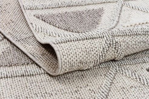 Türkmen Halı Oslo 1840A Beyaz Bukleli Modern Örgü Saçaklı Halı