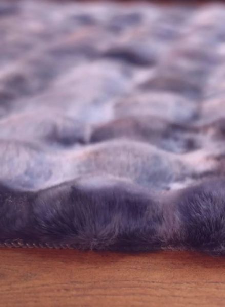 Ekstra Yumuşak Dokulu Multi Gri Bubble Tavşan Tüyü Darcio Yuvarlak Post Peluş Halı