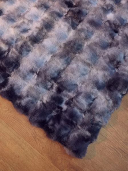 Ekstra Yumuşak Dokulu Multi Gri Bubble Tavşan Tüyü Darcio Yuvarlak Post Peluş Halı