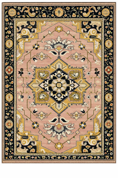 Drom Pamuk Dokuma Taban Kaymaz Şönil Makinede Yıkanabilir Klasik Desen Çerçeveli Multi Salon Yatak Odası Mutfak Koridor Yolluk Halı