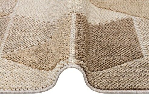 Türkmen Halı Oslo 19477 Kahve Bukleli Modern Örgü Saçaklı Halı