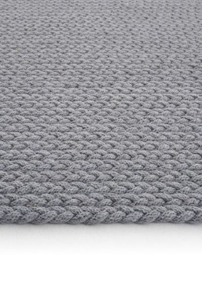 Lunox Gri Hasır Örgü Çift Taraflı Dokuma Yolluk Jüt Kilim Dikdörtgen Banyo Paspası