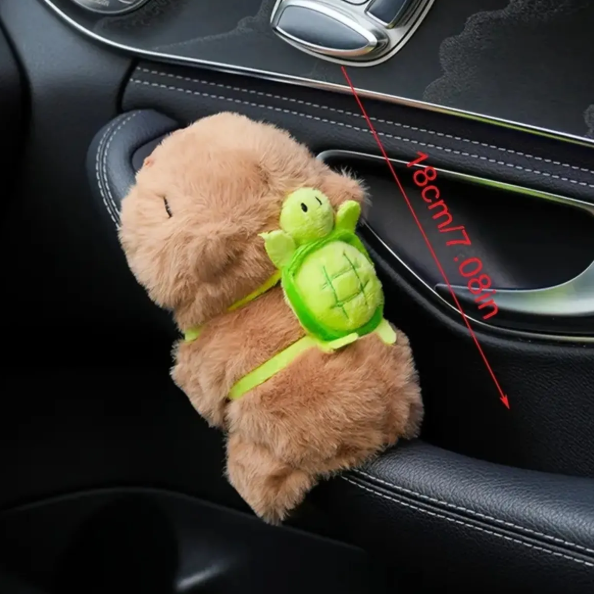 Sevimli Kapibara Çantalı Peluş Bileklik Hediyelik Bileklik Capybara Kahverengi Peluş 16cm Oyuncak