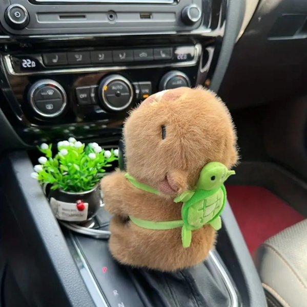 Sevimli Kapibara Çantalı Peluş Bileklik Hediyelik Bileklik Capybara Kahverengi Peluş 16cm Oyuncak