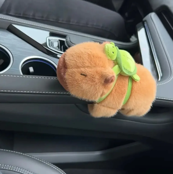 Sevimli Kapibara Çantalı Peluş Bileklik Hediyelik Bileklik Capybara Kahverengi Peluş 16cm Oyuncak