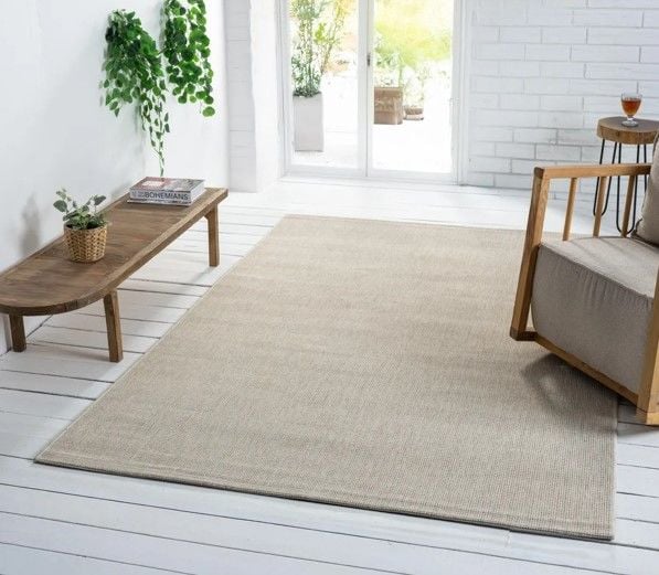 Seyran Halı Bombay 662 Krem Hasır Dokulu Modern Dokuma Taban Hav Toz Vermez Halı