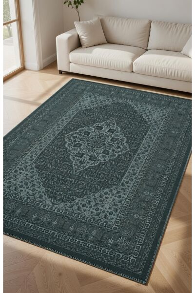 Drom Pamuk Dokuma Taban Kaymaz Şönil Makinede Yıkanabilir Klasik Desen Salon Yatak Odası Mutfak Koridor Yolluk Halı