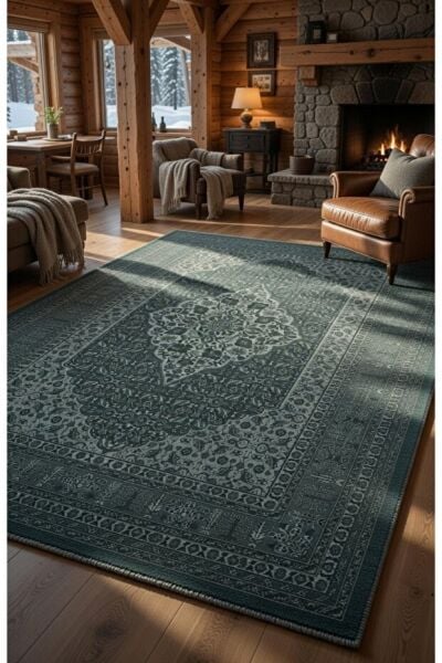 Drom Pamuk Dokuma Taban Kaymaz Şönil Makinede Yıkanabilir Klasik Desen Salon Yatak Odası Mutfak Koridor Yolluk Halı