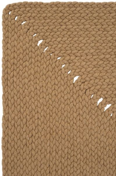 Lunox Kahve Hasır Örgü Çift Taraflı Dokuma Yolluk Jüt Kilim Dikdörtgen Banyo Paspası
